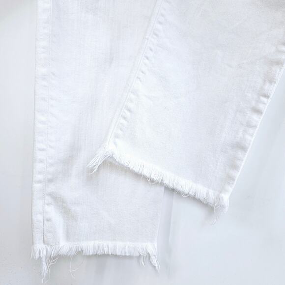 J. Crew Petite Slim Boyfriend Jean in White 29 Tall Distressed Crop Denim Summer - Picture 4 of 11